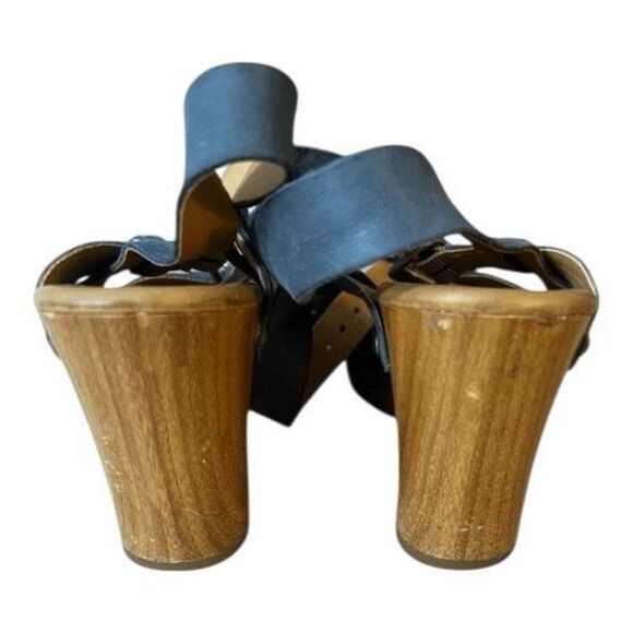 Korks Bagley Platform Cool Grey Leather Studded Chunky Heeled Strappy Sandals 8M - Picture 6 of 13